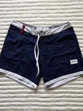 Rhythm Men's Board Shorts Drawstring Pockets Blue/White Solid Size 34